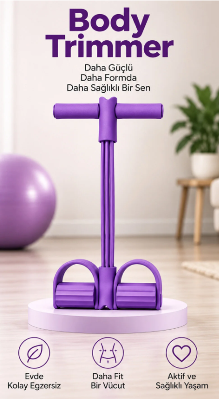 Başlık Body Trimmer Pilates Direnç Lastiği Karın Kol Bacak ve Tüm Vücut Çalıştırıcı Pedallı Fitness Spor Aleti